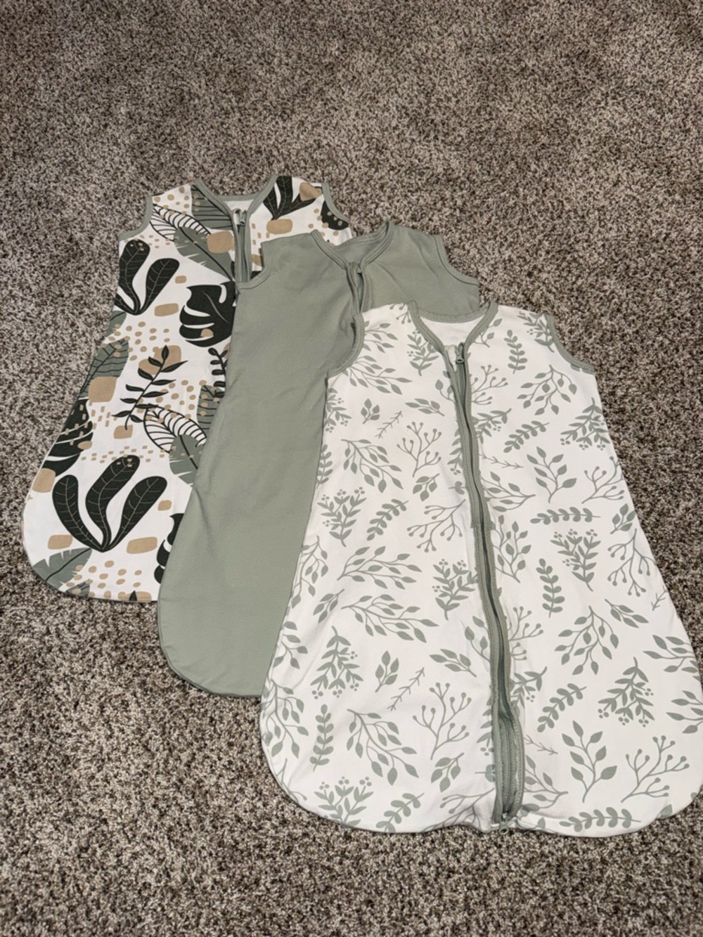 Yoofoss Baby Sleep Sack 0-6 Months Wearable Blanket  2-Way Zipper TOG 0.5 3 Pack